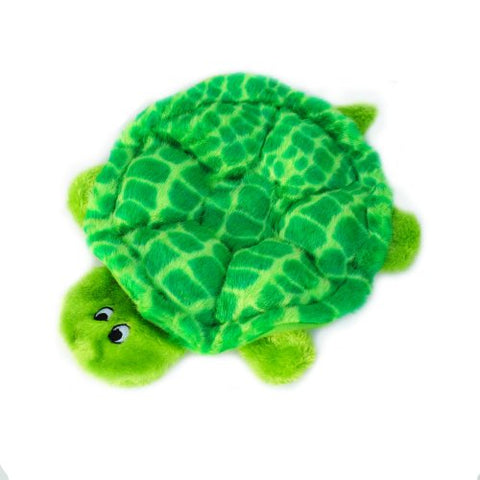 Unstuffed Turtle Squeaker Mat Dog Toy