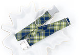 Olive Green & Navy Plaid Dog Collar