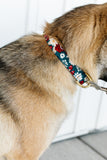 Red, White & Blue Floral Dog Collar