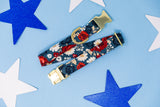 Red, White & Blue Floral Dog Collar