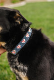 Baseball Hearts Dog Collar