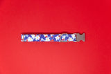 Red White and Blue Painted Floral Dog Collar