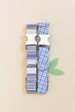 Blue Gingham Dog Collar