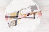 Coral & Tan Plaid Dog Collar