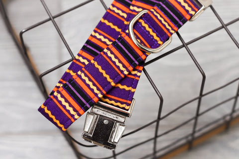 Rick Rack Purple & Orange Dog Collar
