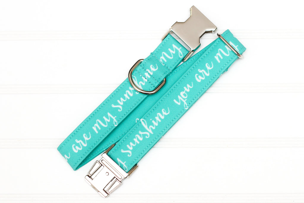 You are my Sunshine Dog Collar - Mint – Zaley Designs