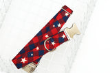 Stars Buffalo Plaid Dog Collar