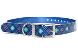 Blue Plaid Waterproof Titan Dog Collar - Boy Dog Collar - Dirtproof, Stinkproof, Waterproof by Zaley Designs