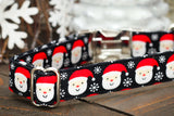 Santa Dog Collar, Christmas Dog Collar, Snowflake Dog Collar, Santa Clause, Dog Lover Gift, Pet, Dog Stocking Stuffer, Puppy, Metal Hardware