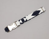 S/M Blue and White Aztec - Silver Buckle