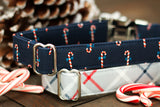 Plaid Christmas Dog Collar, Gray, Navy & Red Dog Collar, Boy Dog Collar Plaid, Male, Dog Lover Gift, Dog Stocking Stuffer, Puppy