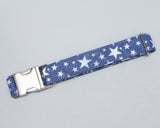 MEDIUM - Blue with White Stars - Silver Buckle