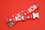The Candy Cane Nordic Fabric Dog Collar