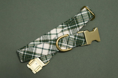 Nutmeg Plaid Flannel Dog Collar