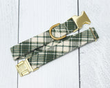Any 1" wide size - Nutmeg Flannel Plaid - Gold Buckle