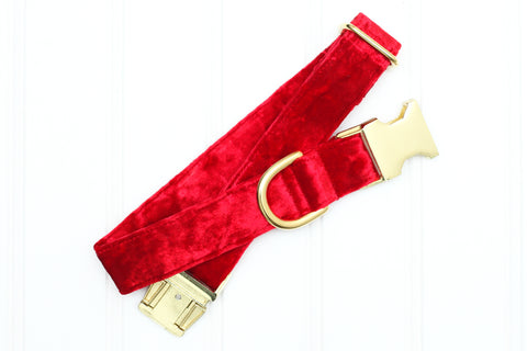 Red Velvet Dog Collar