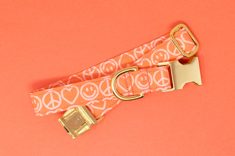 Peace Love and Happiness Dog Collar