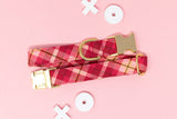 Gracie Pink Plaid Dog Collar
