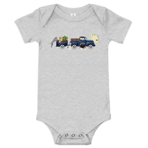 Blue Truck Baby short sleeve one piece