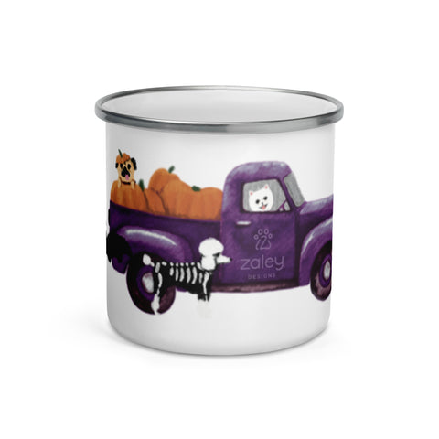 Halloween Truck Enamel Mug