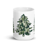 Evergreen Forest White glossy mug