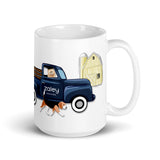 Blue Truck White glossy mug